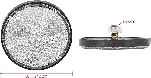 Miniatura 3 de F FIERCE CYCLE 6 pares M6x1.0 blanco plástico universal tornillo montaje reflector reflectante advertencia para motocicleta bicicleta