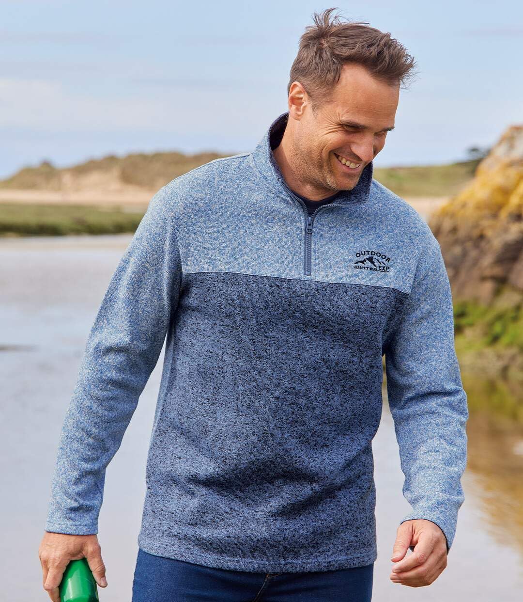 ATLAS FOR MEN olton-Sweatshirts 3er Pack - Ultra-bequem und warm - Molton-Sweatshirts Pullover mit Reißverschluss - Ideal für Winter/Reisen/Wandern - Erhältlich in großen Größen von M bis 5XL
