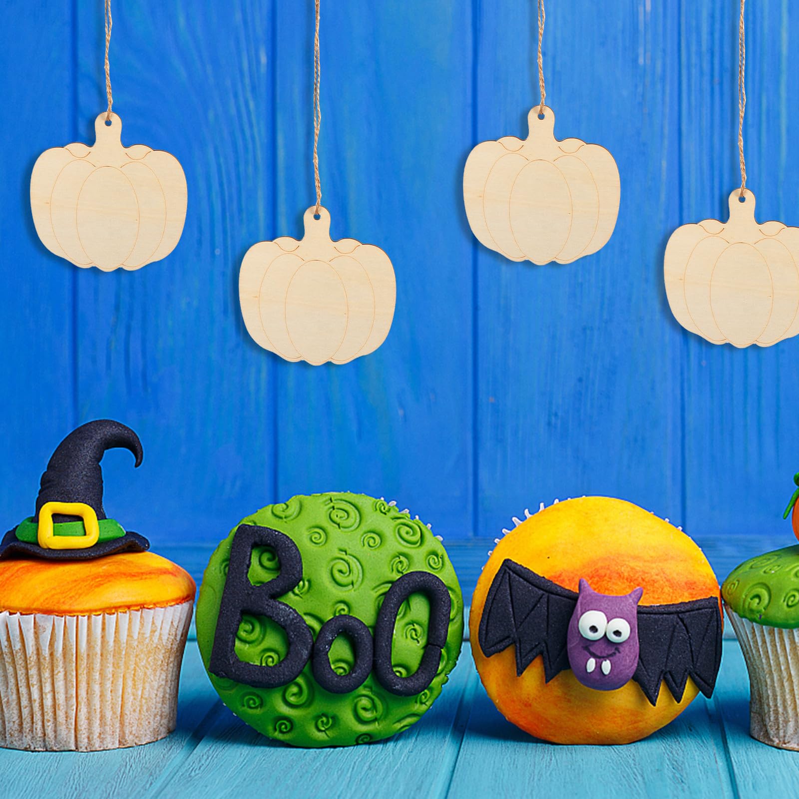 Abaodam 210 Pièces Découpe en Bois Brut Citrouille à Suspendre pour Bricolage DIY Garçon et Filles, Facile à Peindre, Légère et Décorative pour Halloween
