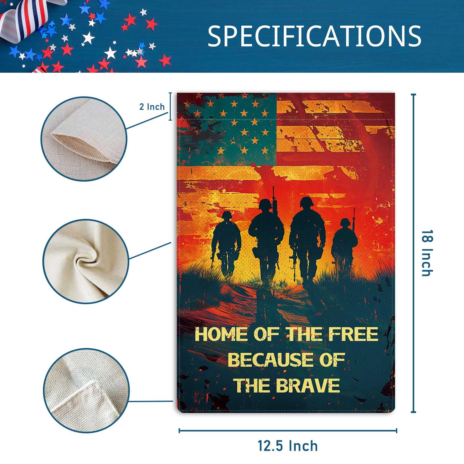 Gartenflagge Zum Gedenktag, Erinnerung Und Ehre, Patriotische Freiheit,  Vertikal, Doppelseitig, Rustikal, Bauernland, Jute, Hof, Rasen, Outdoor ..., image size:1500x1500