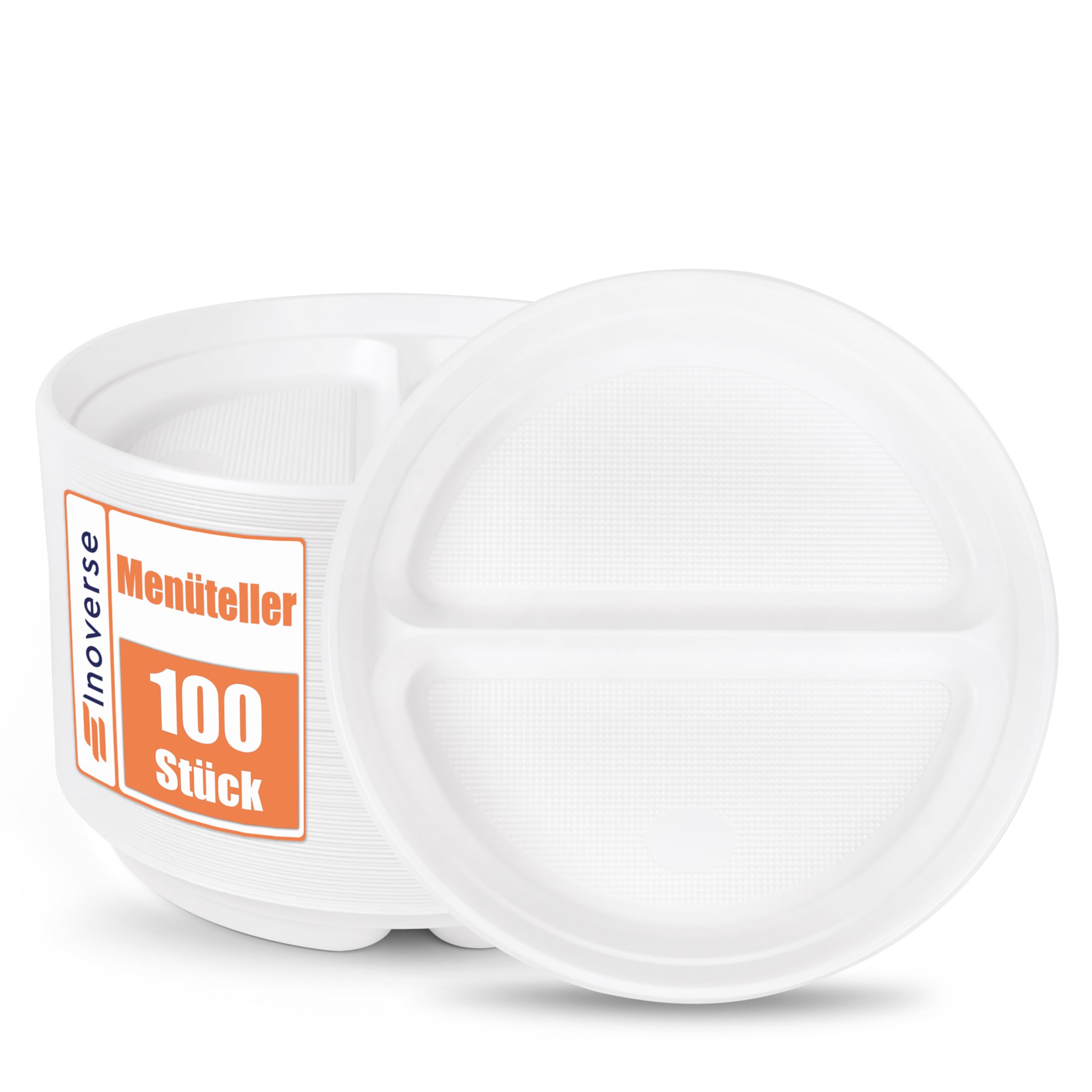 Assiettes en plastique réutilisables Inoverse qui ne plient pas pour repas chauds et anniversaires