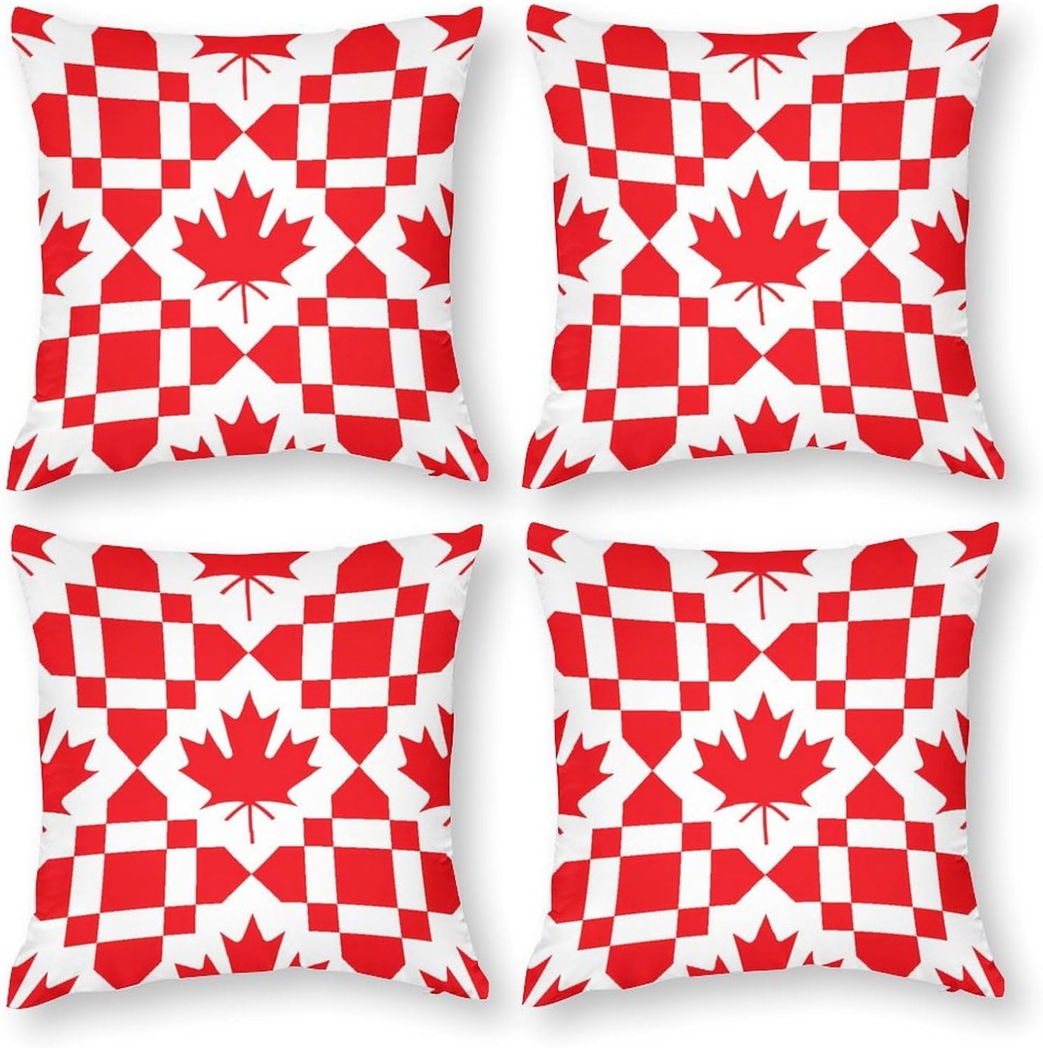 Canadian Flag Printed Throw Pillow Case 4 Pcs Soft Pillowcases Pillows Covers Sofa Bed Decor 12/14/16/17/18/20/22/24/32 Inches