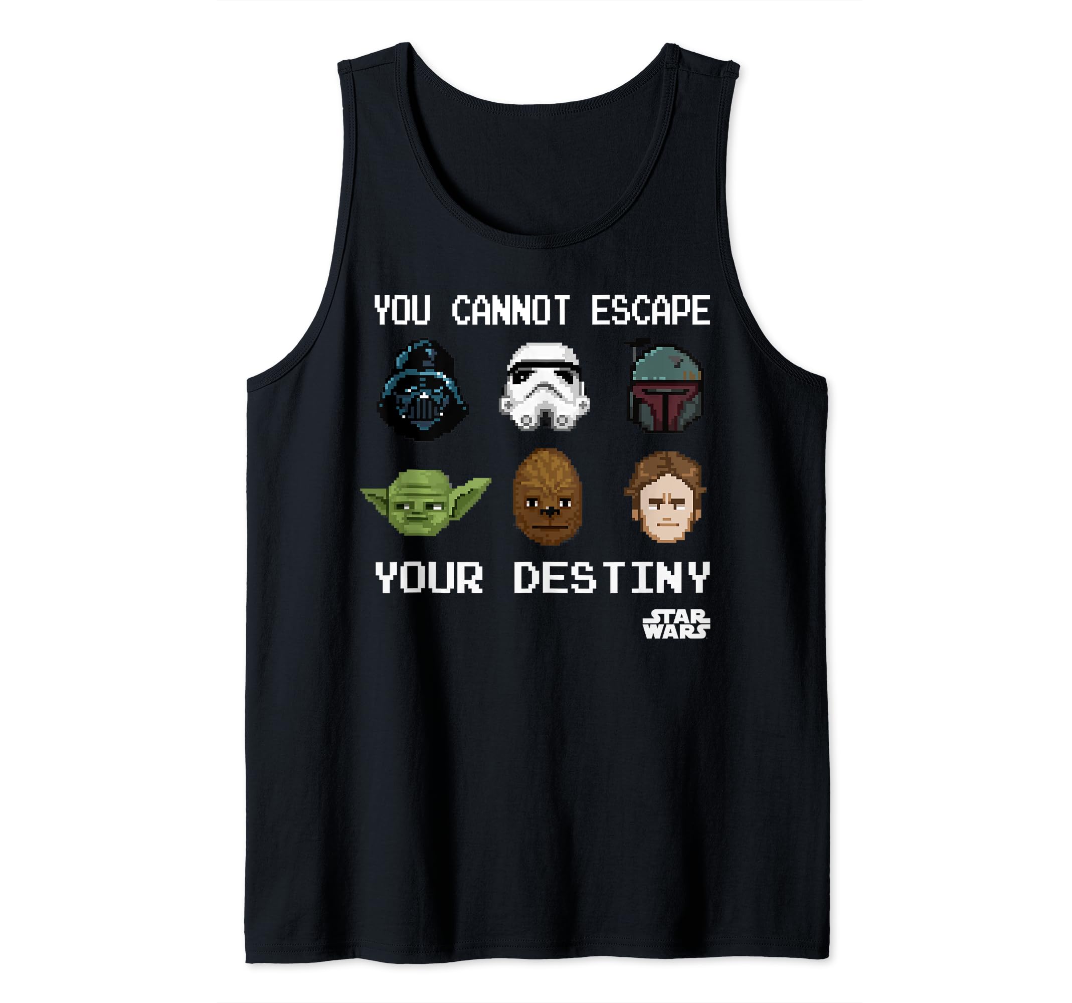 Star Wars Good & Evil 8-Bit Can't Escape Pixelate Tank Top, Black
