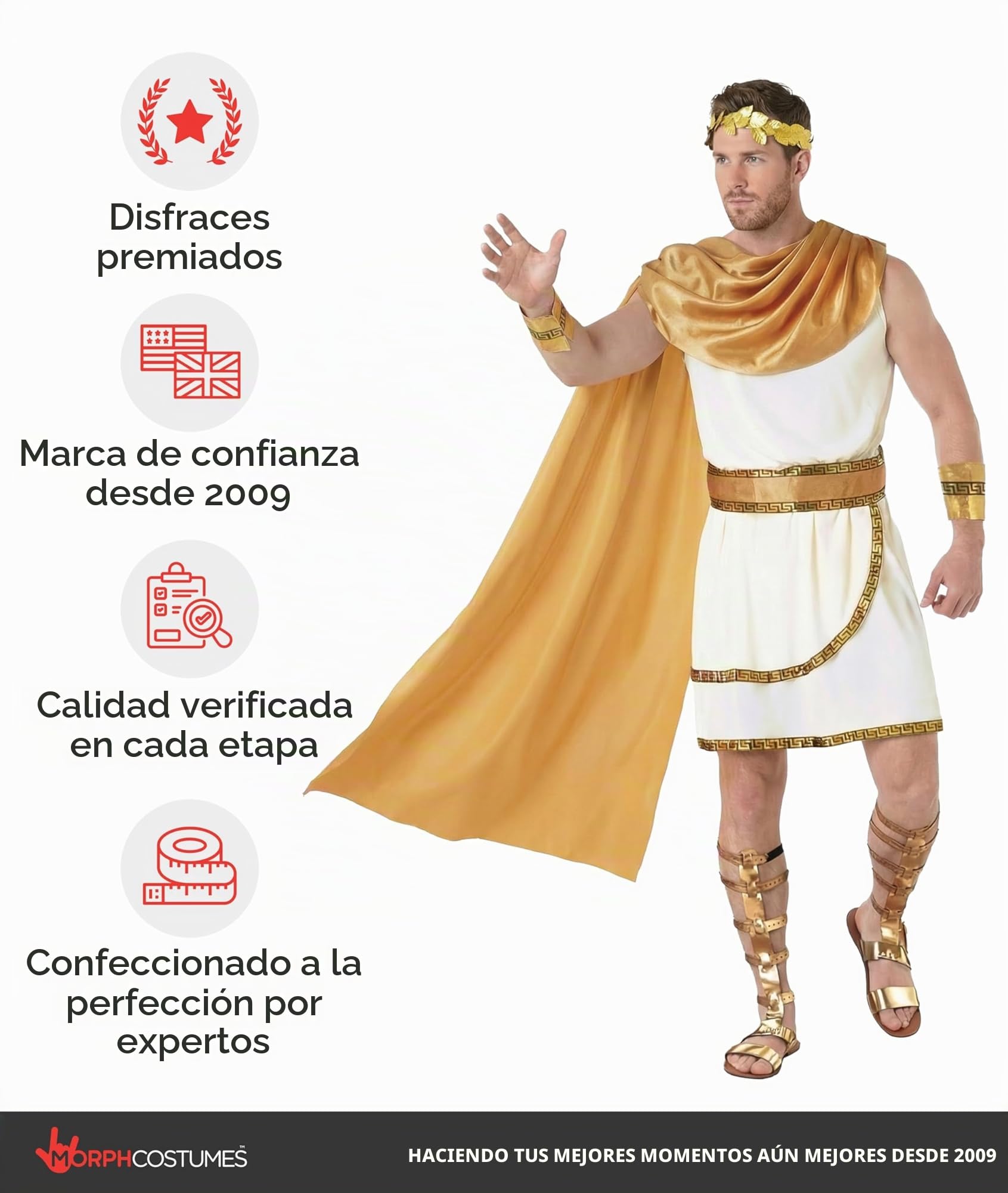 Morph Disfraz Romano Hombre, Disfraces Dios Griego, Disfraces Romanos, Traje de Griegos, Disfraz Carnaval y Halloween