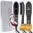Aberlite Pocket - Compact Beard Straightener for Men - Ionic & Anti-Scald Technology - Beard Straightening Heat Brush Comb Ionic - for Home and Travel