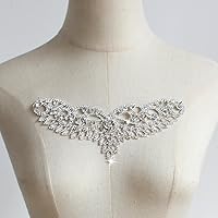 Vista 119 de PEARLY JUN Apliques de diamantes de imitación de plata con apliques de diamantes para vestidos, costura a mano, proyectos de manualidades, ropa