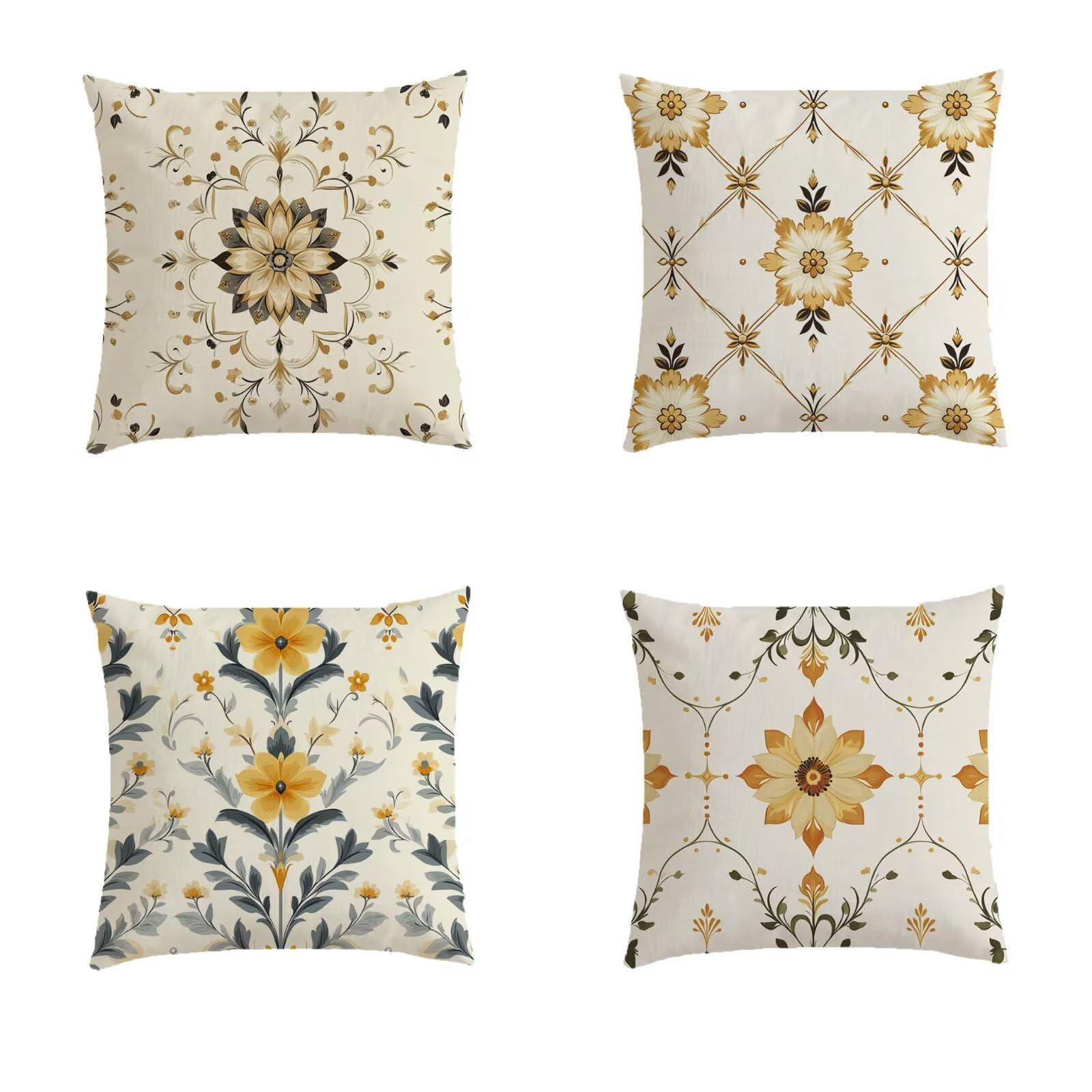 Housse de coussin 45x45cm beige pour lin taie oreiller extérieur S801