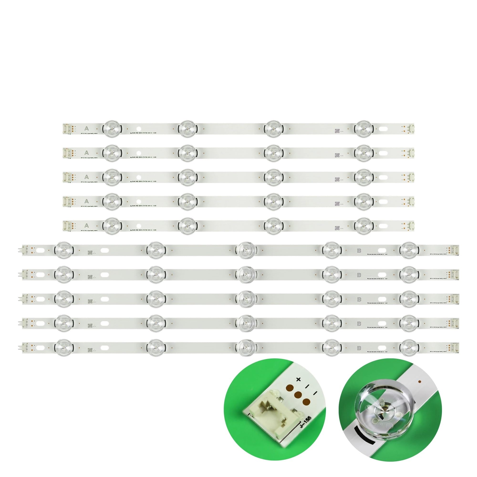 Kit Strisce LED Retroilluminazione Per TV LG 50” – 10 Pezzi, Modelli 50LB631V 50LB650V Ecc. - 3