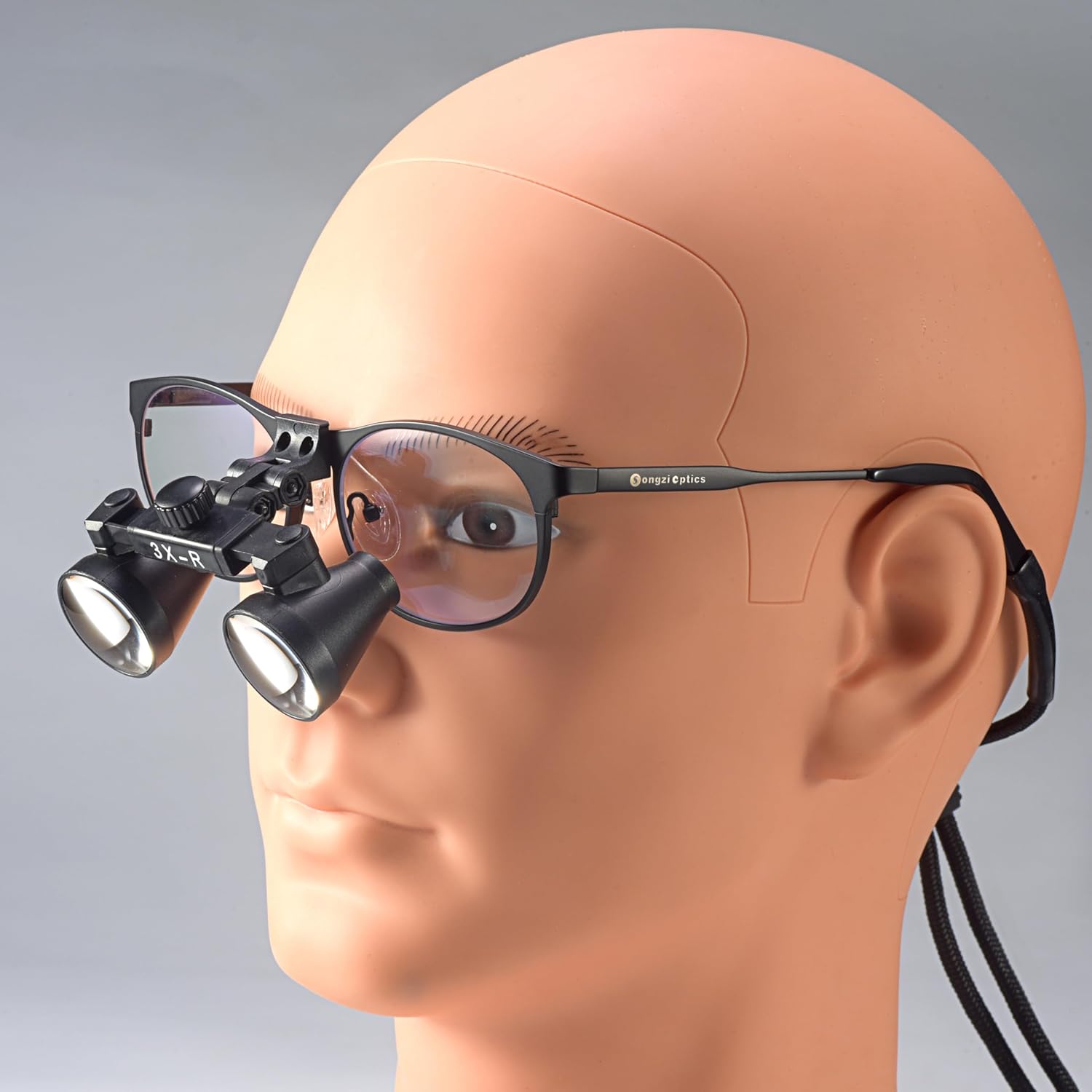 (2.5X 3X 3.5X Optional) Titanium Frame Binocular Medical Dental Surgical Loupes Black Colour (Working Distance :(280-380mm) S, Magnification:2.5X)