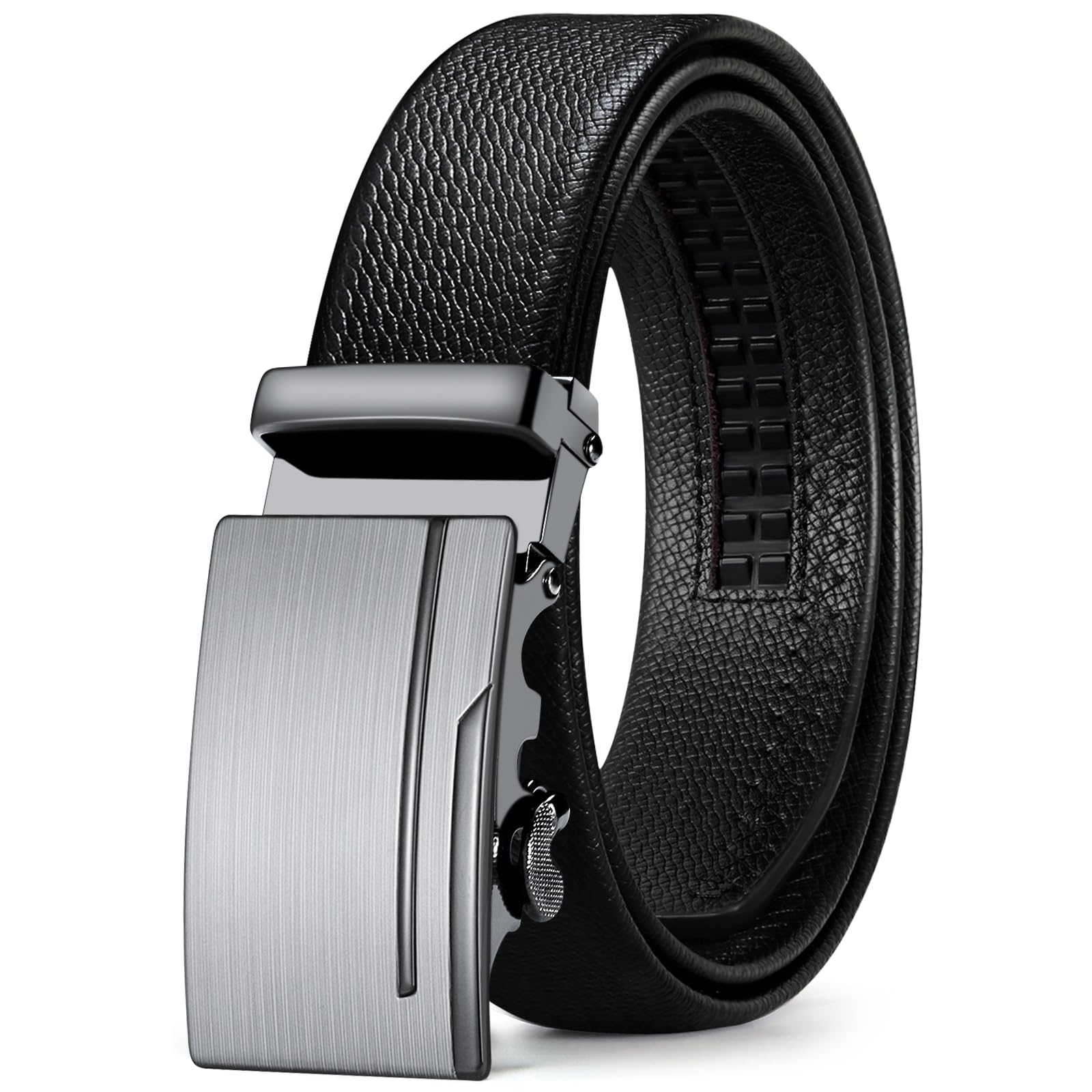 ITIEZY Mens Belt - Ratchet Belts for Men 1 3/8" Leather Dress Belt for Casual Jeans, Micro Adjustable Fit Everywhere