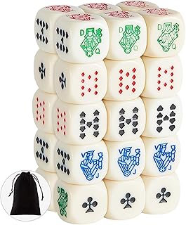 Sponsored Ad - 30 Pieces 16 mm 6-Sided Poker Dice, Great for Poker Games and Card Games