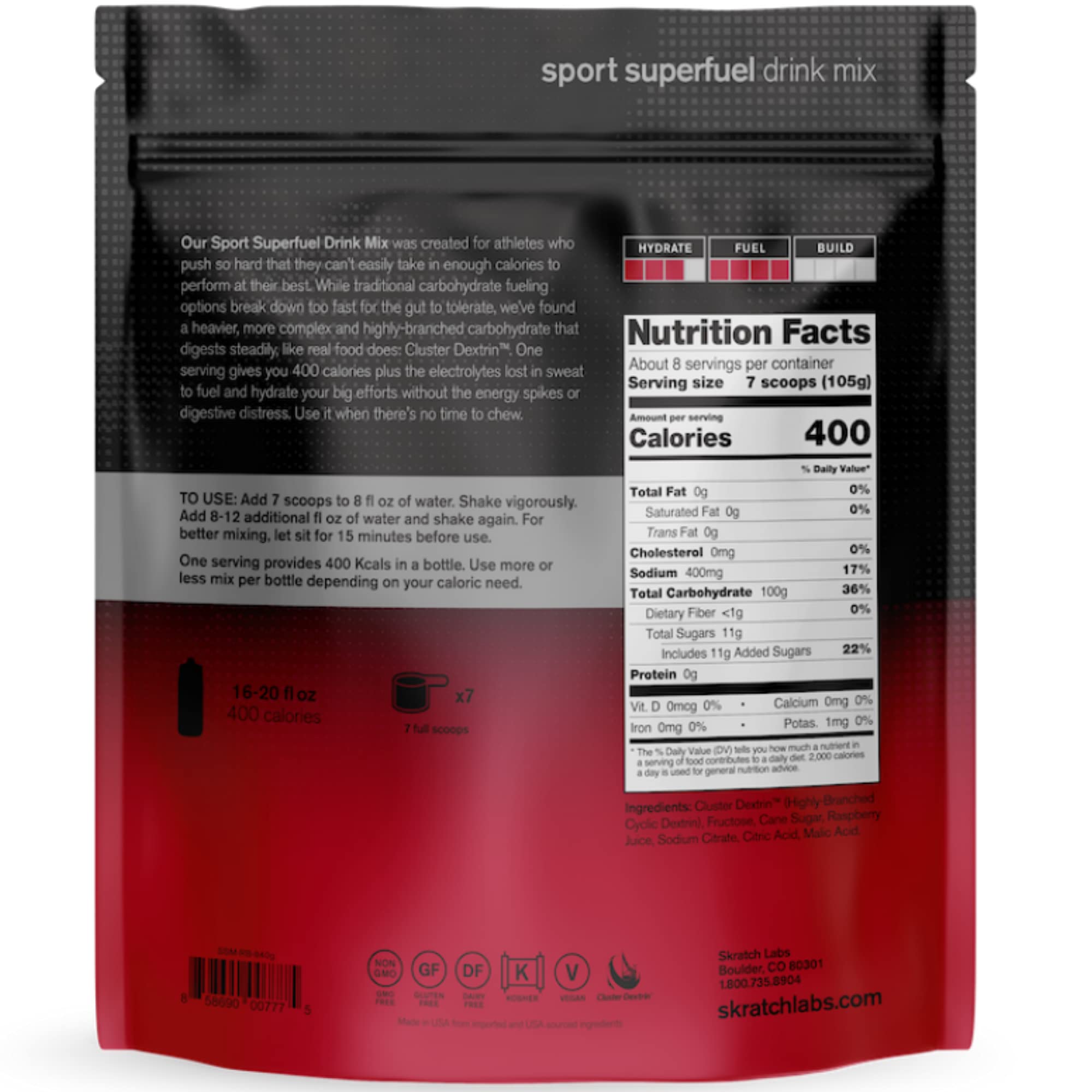 Skratch Labs Superfuel Carbohydrate Powder Drink Mix, Carbohydrate