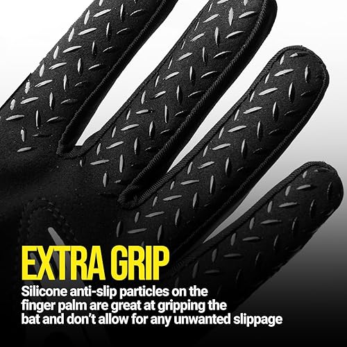 Miniatura 8 de Guantes de bateo para béisbolsóftbol, súper agarre, guantes de bateo duraderos y cómodos con material antisísmico SBR, múltiples guantes de bateo de