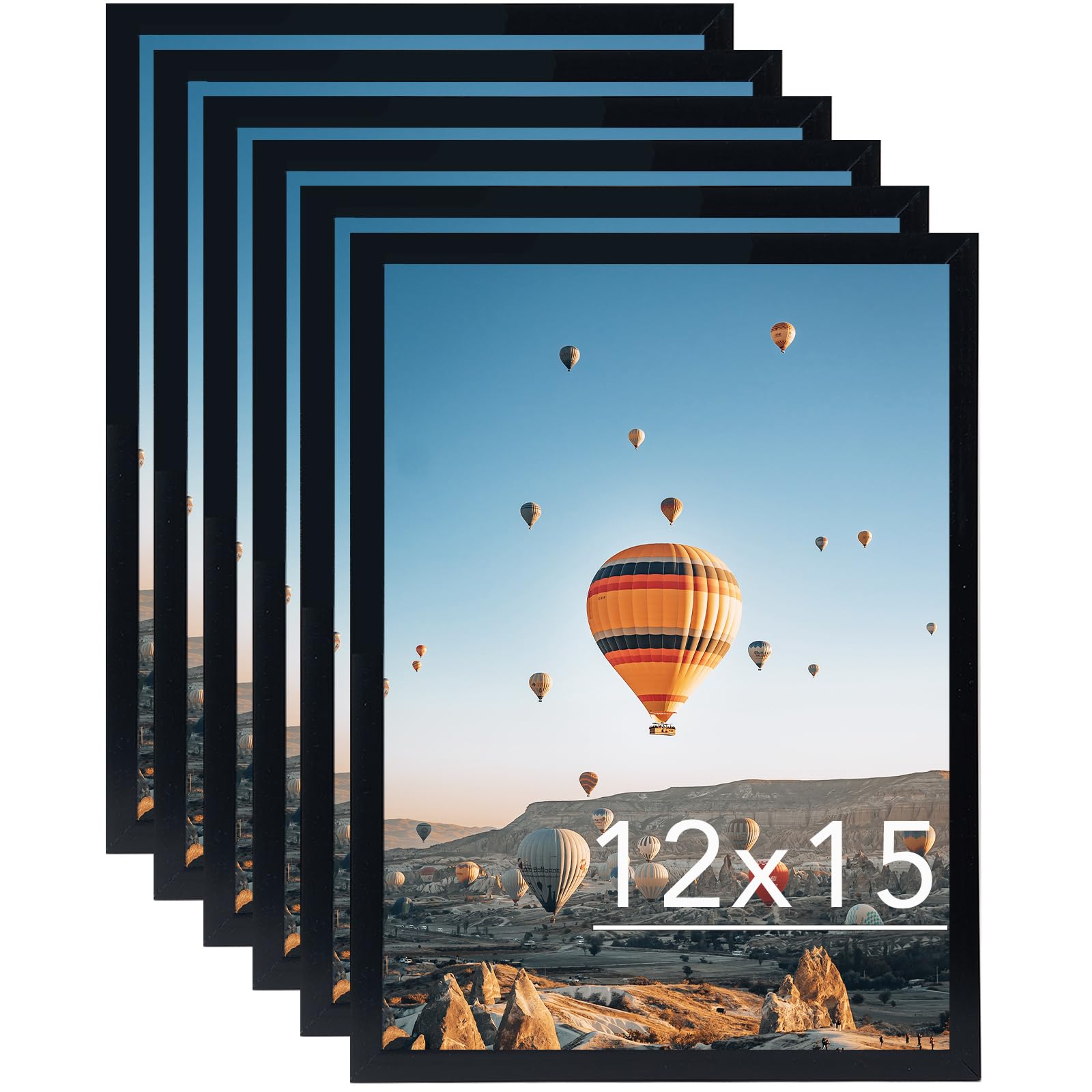 JCJMY 12x15 Black Picture Frame Set of 6