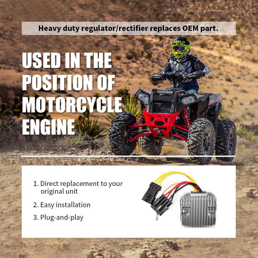 SCITOO Voltage Regulator Rectifier For Polaris Ranger 500 2008-2009/Sportsman 500 2008-2009/Sportsman 800 2007-2010/Ranger 700/Sportsman 700/RZR 800 4012384 4011925 4011569, Voltage Regulators - Canada