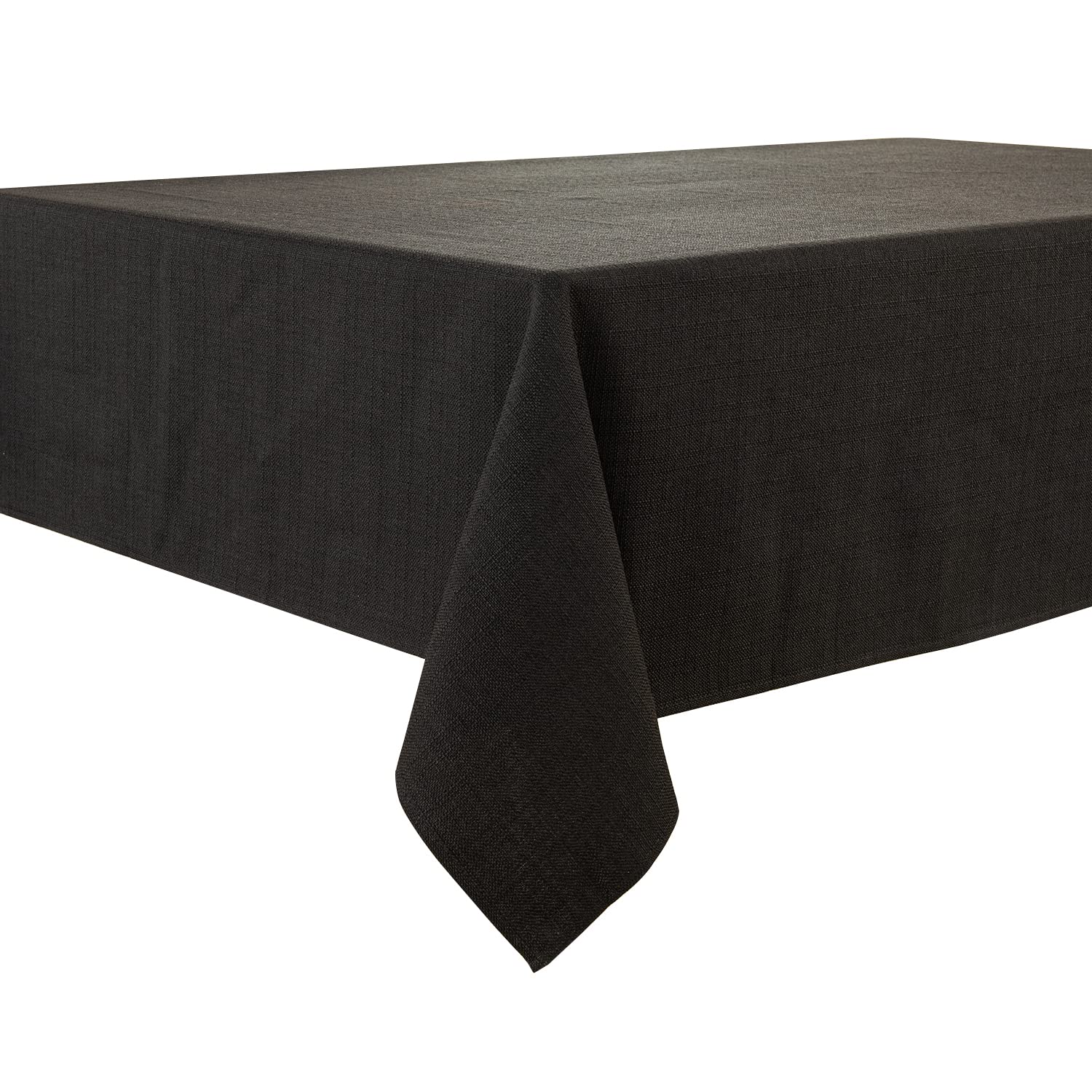 BALCONY & FALCON Rectangle Tablecloth, Wrinkle Resistant and Water Proof Table cloth, Decorative Linen Fabric Tablecloths for Dining, Parties, Kitchen, Wedding and Outdoor Use (Black, 145x300cm)