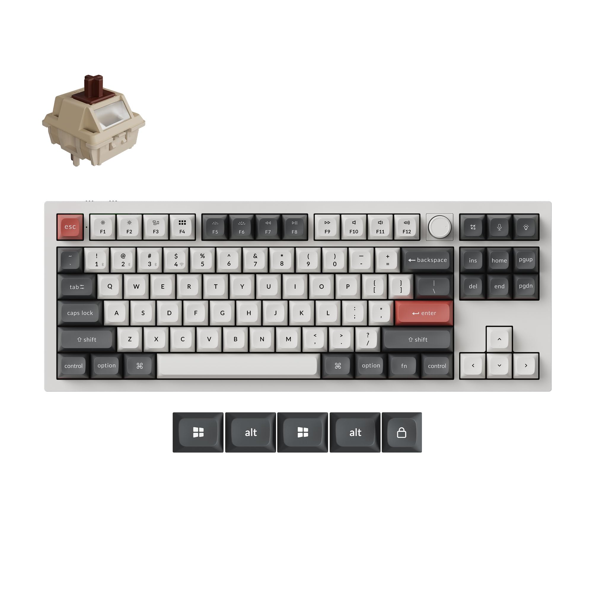 Keychron Q3 Ultra Wireless Mechanical Keyboard 8KHz Polling Rate, TKL 2.4G/Bluetooth 5.3/Wired Up to 660 Hours Long Battery Life, Hot-Swappable Aluminum RGB Gaming ZMK for Mac/Windows/Linux-Black — view 11