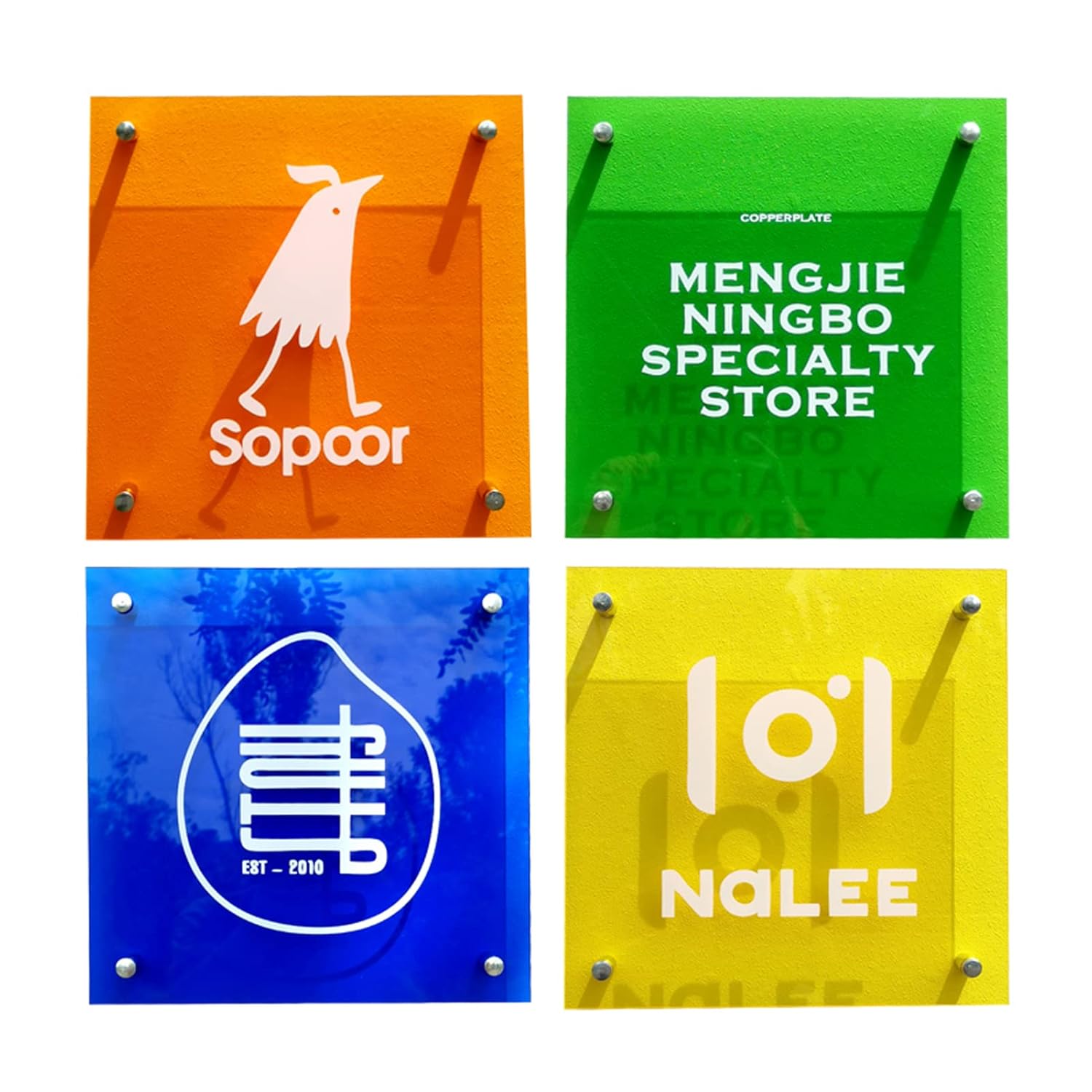 10 Pieces & 10 Colors 8" x 8" x 0.118" Transparent Colored Cast Acrylic Sheets Plexiglass Plastic Sheet for Cutting, Engraving Signs, DIY Projects.