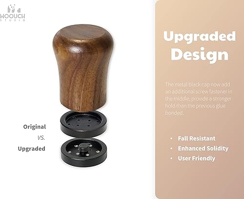 Miniatura 5 de WDT - Herramienta de distribución de espresso, 10 agujas de 0.014 in, agitador de café expreso, mango de madera natural con soporte (nogal)