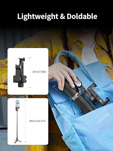 Miniatura 8 de AOCHUAN Estabilizador de cardán para smartphone, cardán de teléfono 4 en 1 con rotación de 360 para iPhoneAndriod Sefie Stick trípode con