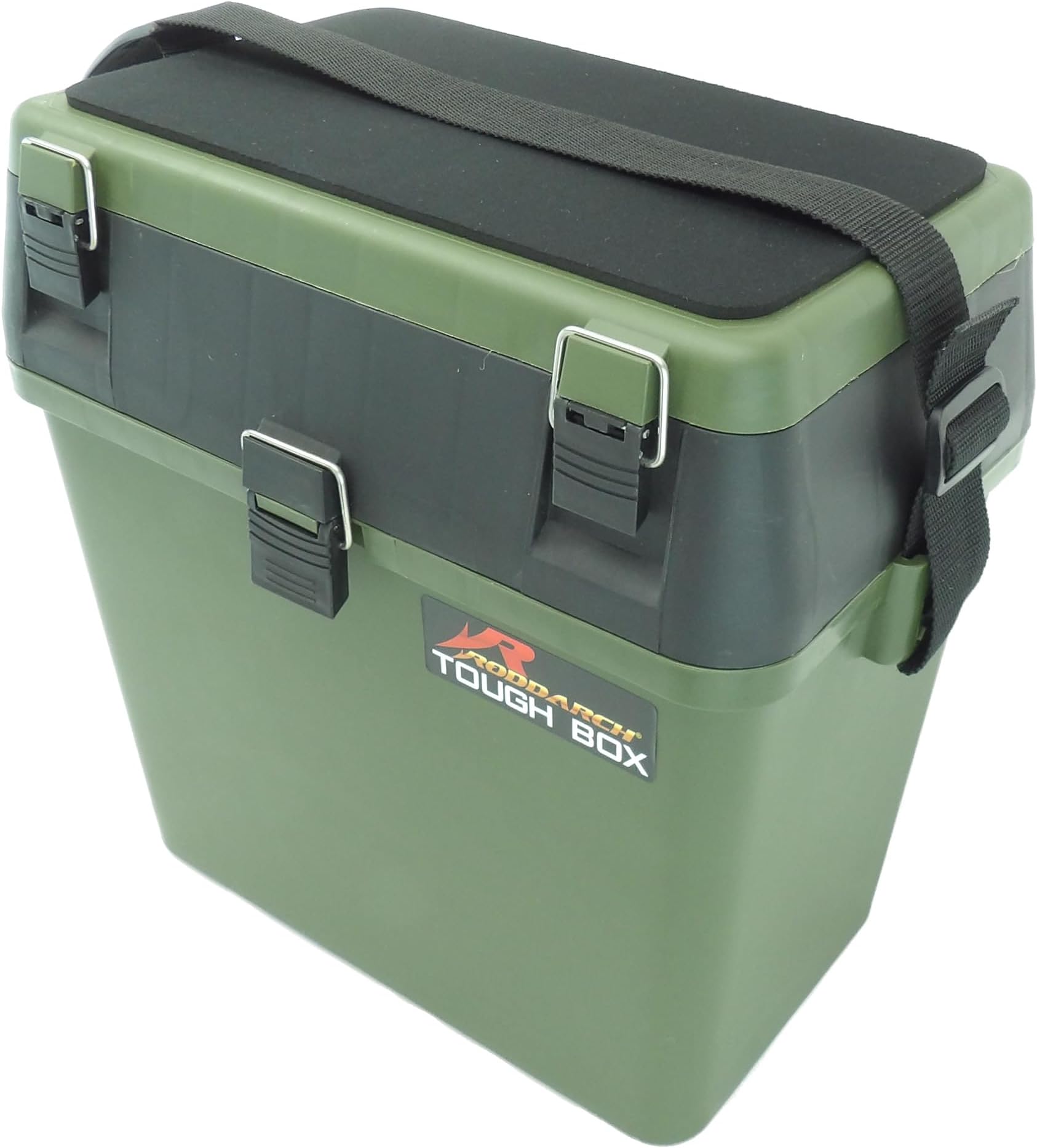 Roddarch Fishing Tackle Seat Box Includes Padded Strap & Seat Pad Very Strong Freepost