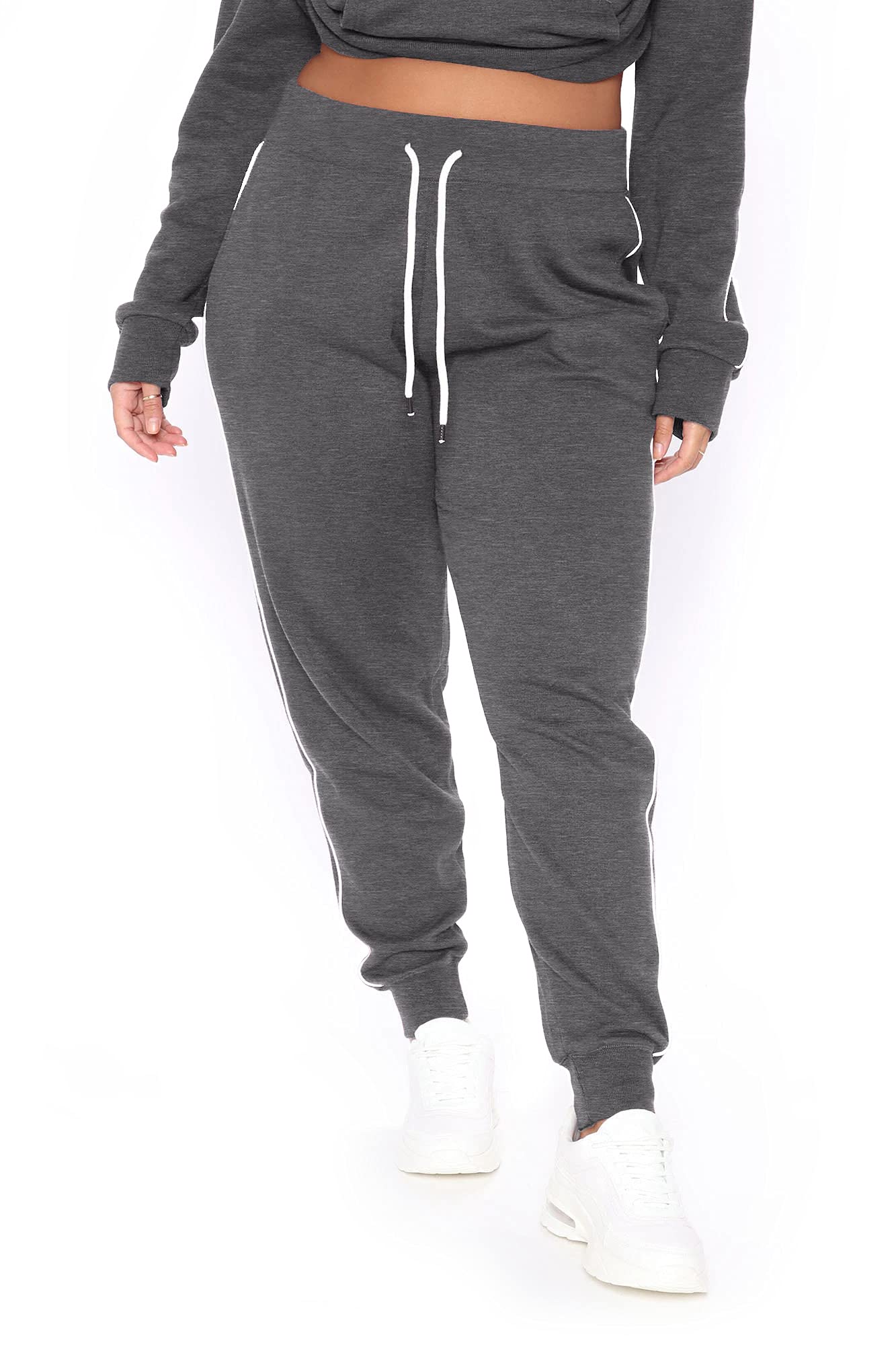 POSESHE Plus Size L-5X Sweatpants for Women Loose Elastic Waist Drawstring Joggers Workout Yoga Lounge Pants with Pockets