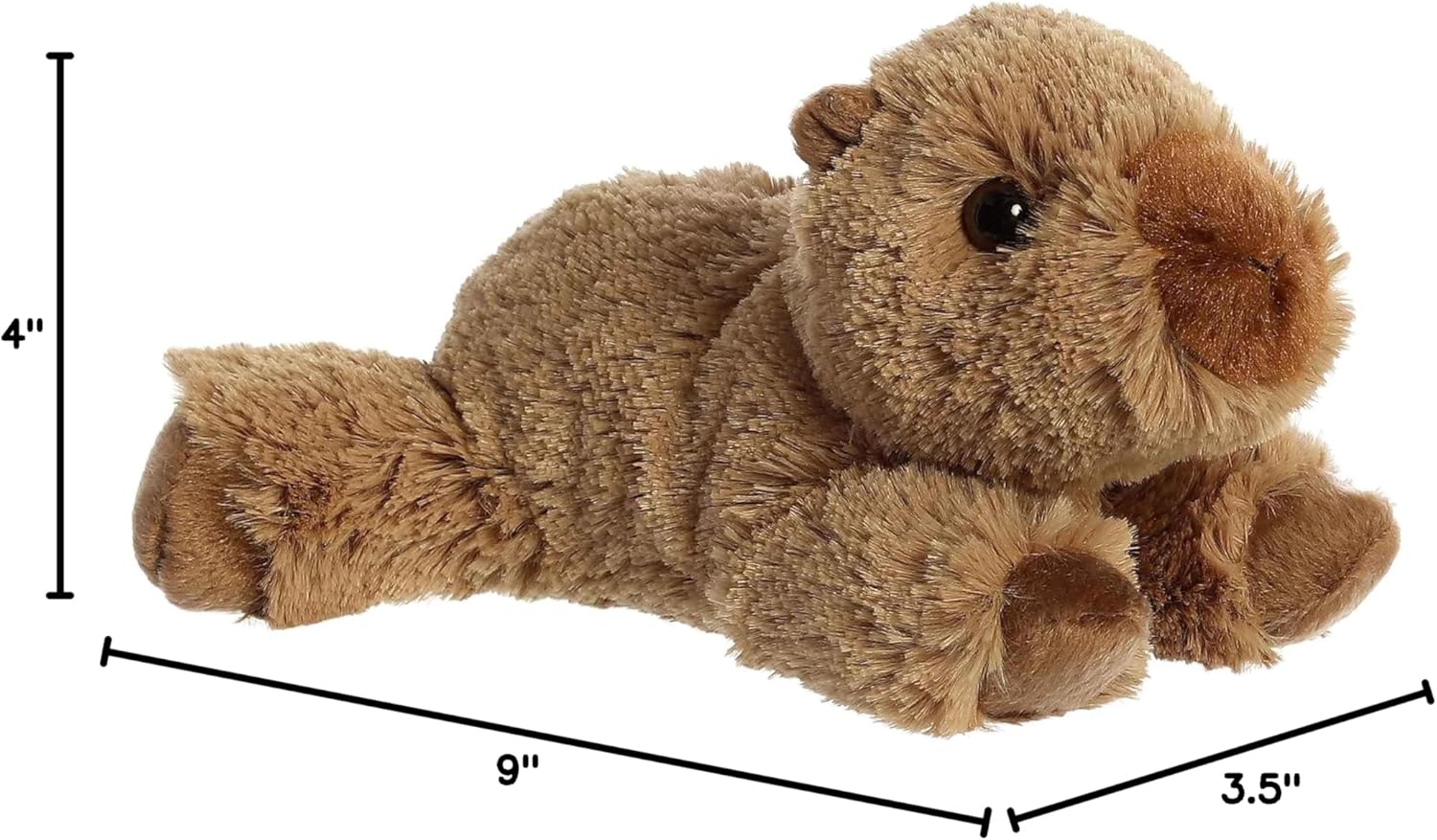 Aurora® Adorable Mini Flopsie™ Charlie Capybara™ Stuffed Animal - Mini Companions Ready for Playful Adventures - for Kids All Ages, Toddlers, Adults, and Families - Brown 9 Inches