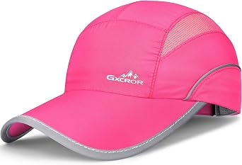 GXCROR Quick-Dry Running Hat for Men & Women - UPF 50+ Breathable Mesh, Reflective Sports Cap for Outdoor, Hiking