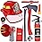 Liberty Imports 10 PCs Fireman Gear Firefighter Costume Role Play Career Dress Up Starter Toy Accessories Pretend Play Set with Helmet, Tools for Kids, Toddlers