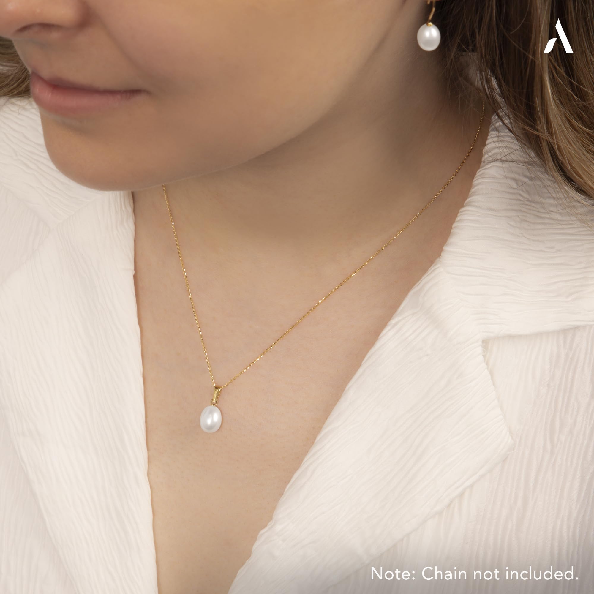 Amberta Allure Damen Anhänger mit Perle aus 9K Gold