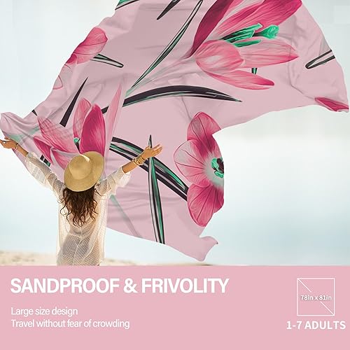 Miniatura 41 de Beach Blanket Oversized Extra Large 78" X 81",Waterproof Sandproof Beach Blanket 1-7 Adults Lightweight Durable for Travel Camping Hiking Picnic