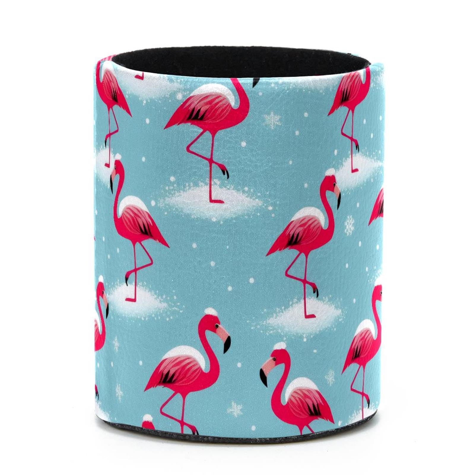 VAPOKF Round Pencil Holders for Desk, Flamingo Pen Holders Pen Pot Makeup Brushes Storage Desktop Stationery Supplies Organiser for Home Office