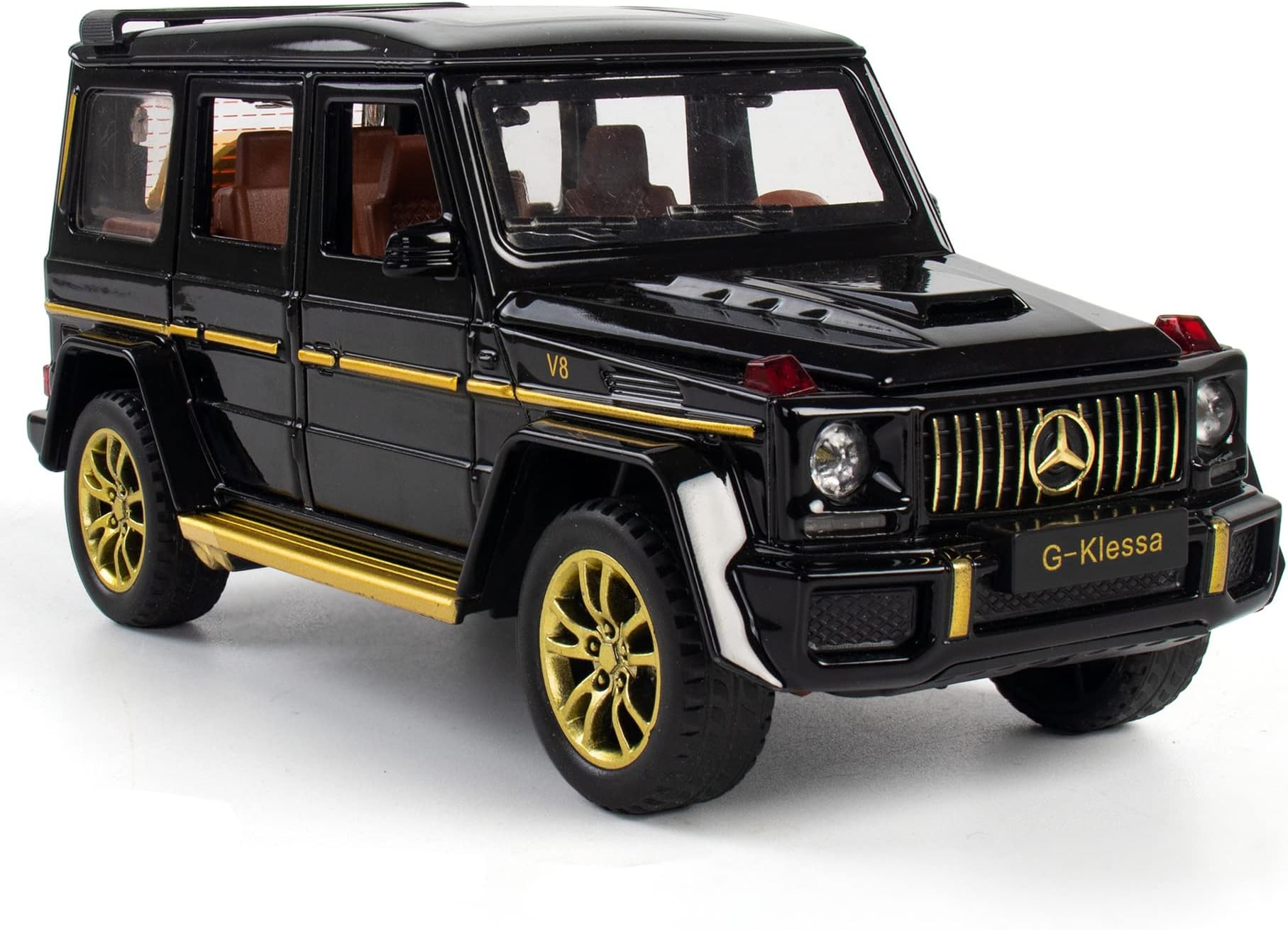 VARIYA ENTERPRISE® 1:32 Mercedes AMG G63 G KLESSA Toy Car Metal Pull Back Diecast Car with Openable Door and Sound Light, Gifts Toys for Kids【 Black 】