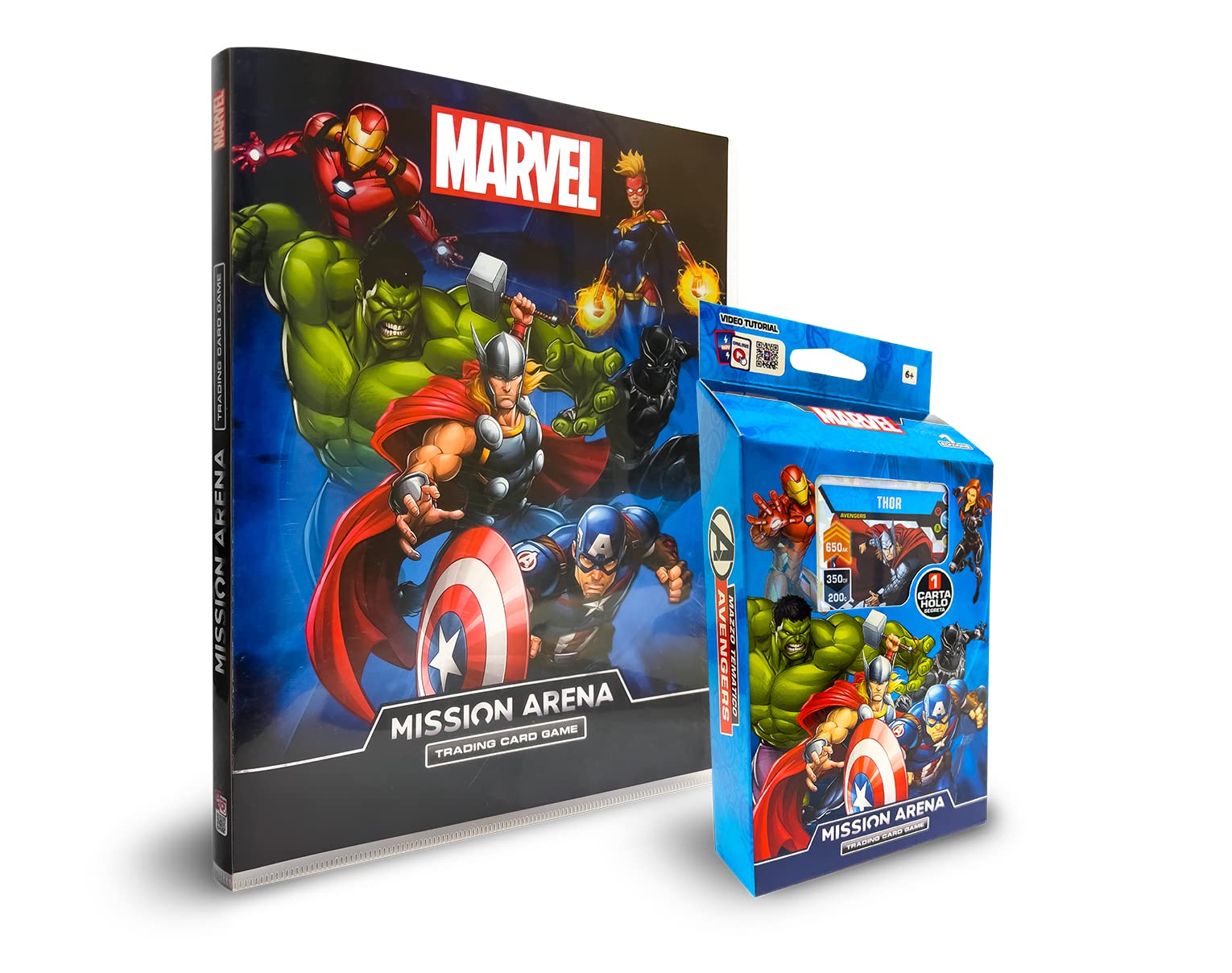 CICABOOM MARVEL Mission Arena Trading Card Game | Avengers Theme Deck - Thor Edition + Avengers Binder