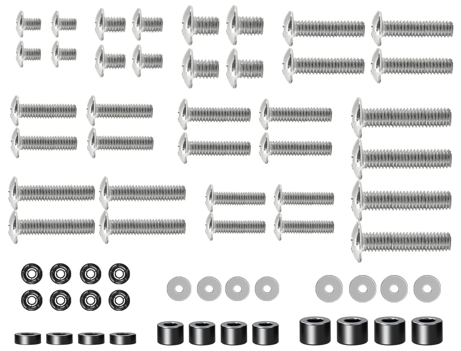 Mounting Dream TV Mounting Hardware Kit - Black Steel M6 Screws, Washers & Spacers - Universal Fit for 82 Inch TVs - Residential Use - 24 Pieces