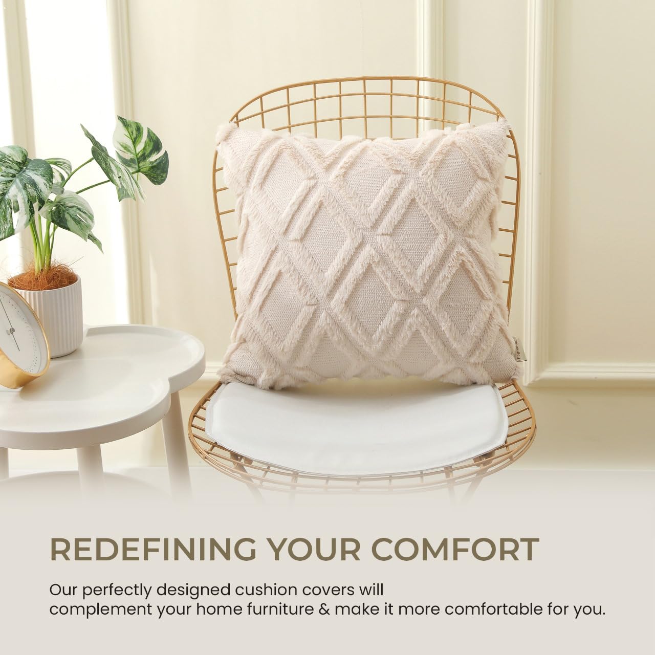 Pagnanno. Set of 2 & 4 Soft Velvet Cushion Covers 45x45cm(18x18 Inches) D8 Throw Pillowcases Square Covers for Chairs,living room,bedroom Invisible Zipper (45x45cm (18x18inch) - Image 2