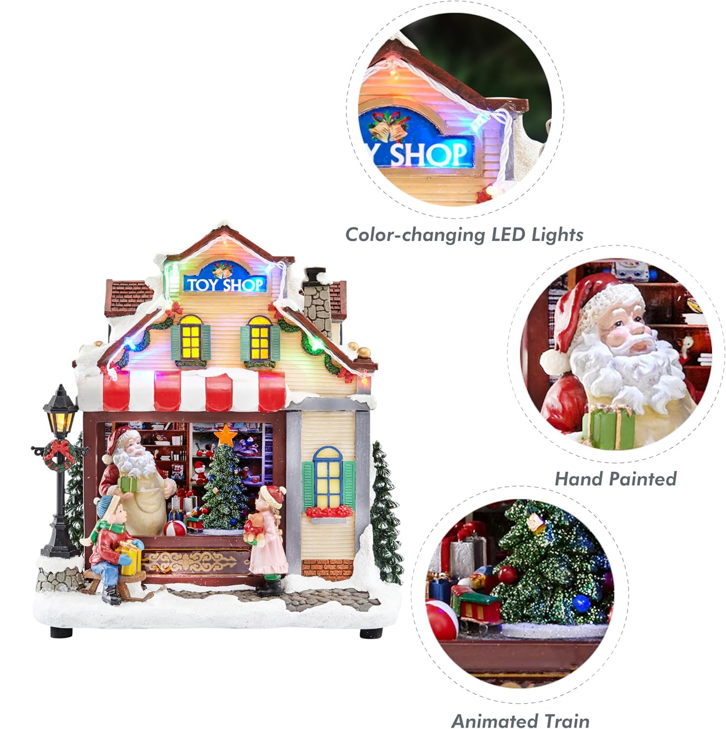 Amazon.com: MOMENTS IN TIME Animated Christmas Village Toy Shop