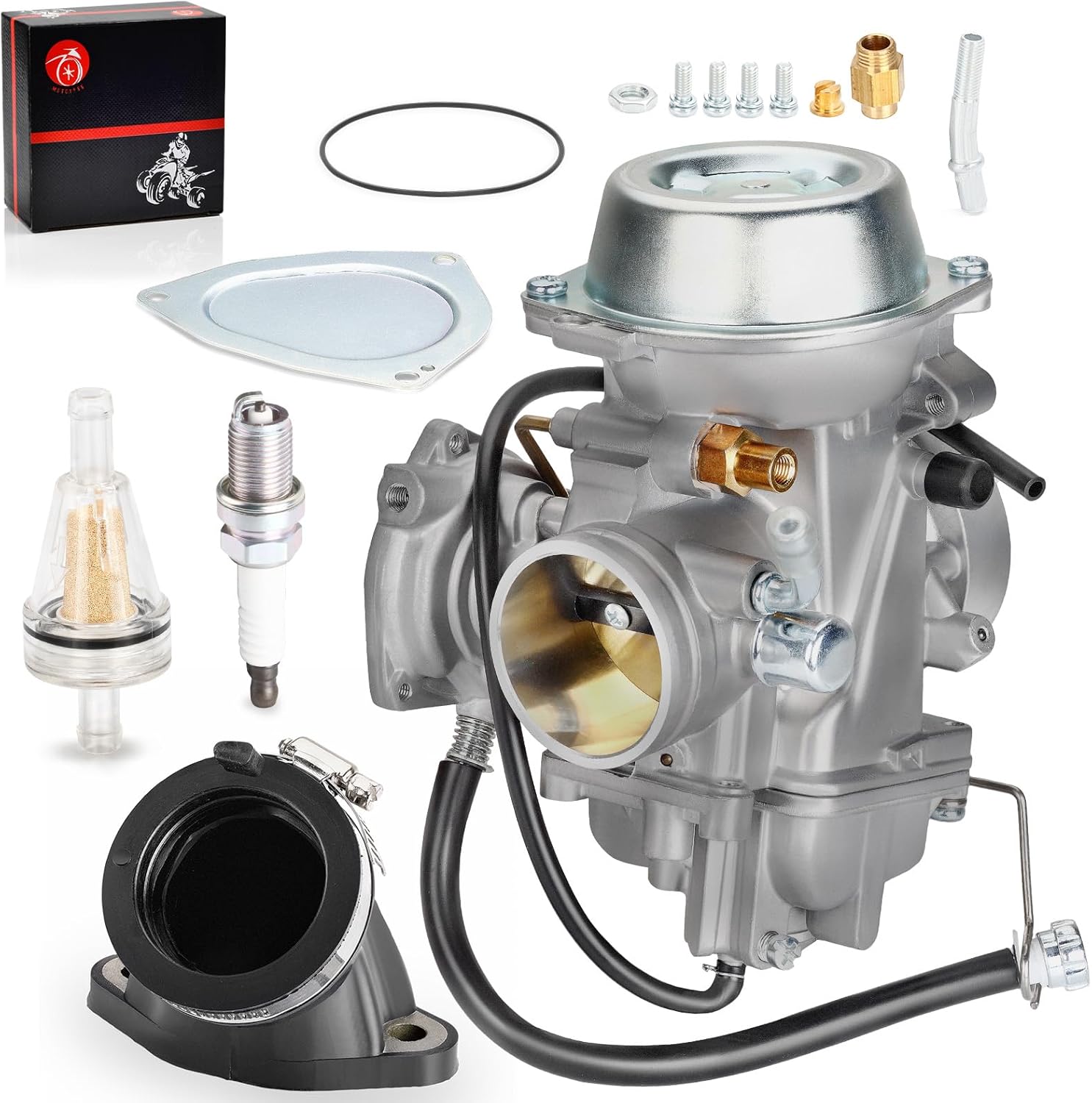 MOTO1988 Carburetor & Intake Manifold Kit for Polaris Scrambler 500 4x4 1997-2009 & Sportsman 500 HO 2001-2013 - Replaces 3131707/3131599