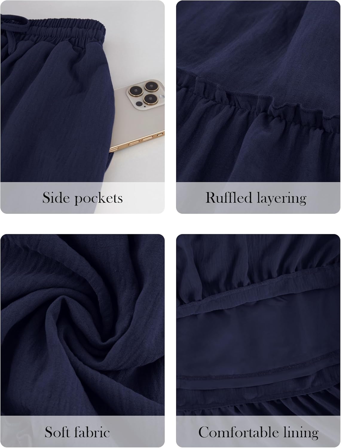 Arolina Women's Summer Maxi Skirt Trendy High Waist Pleated Ruffle Long Skirts Flowy Beach Boho Skirt Dress with Pockets - Image 6