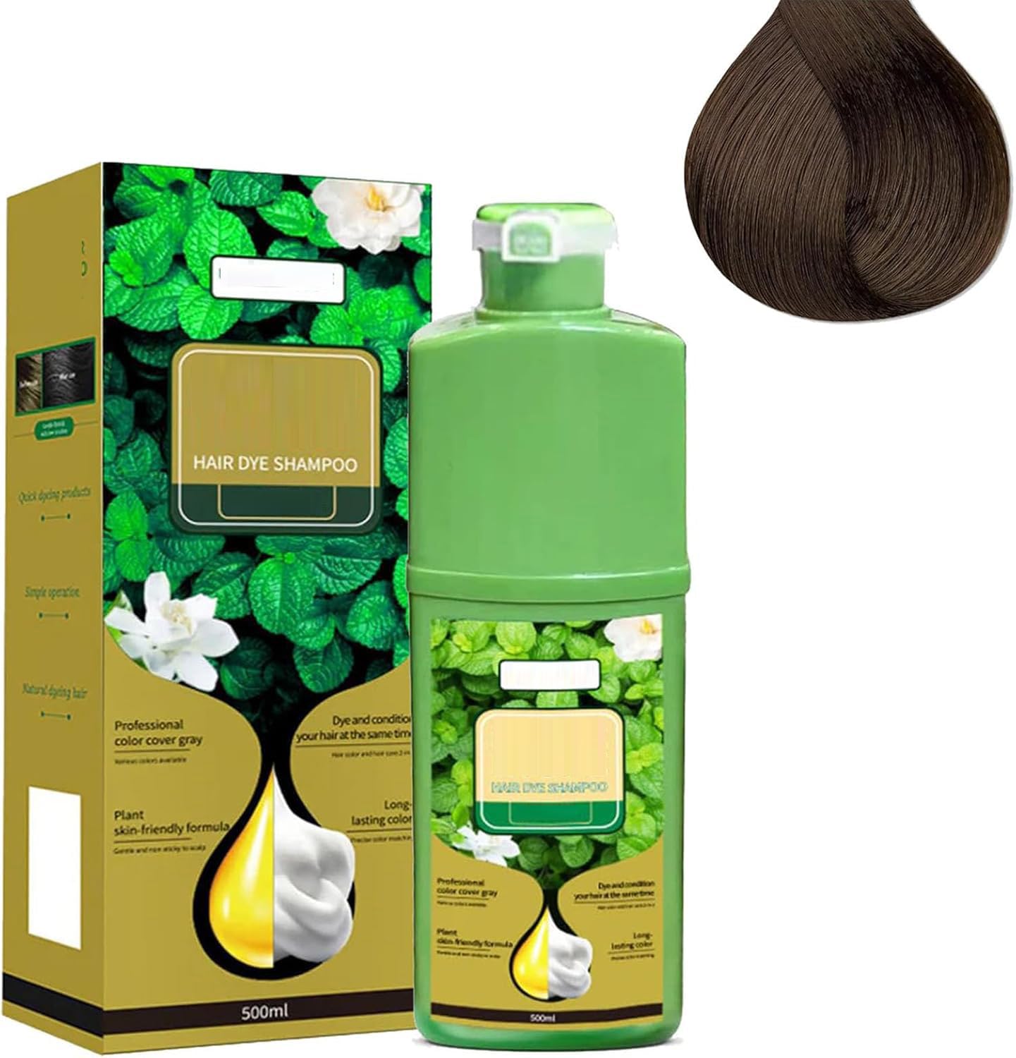 Langanhaltendes Schaumstoff-Haarfärbemittel auf Pflanzenbasis, Haarfärbe-Mousse, einfach zu verwenden, sanft und gepflegt, für Badezimmer-Reisesalon täglich oder Bart (Coffee Brown)