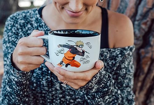 Miniatura 6 de JUST FUNKY Naruto Anime - Taza de sopa de ramen de cerámica con cuchara | Taza de café de 20 onzas con Naruto | Tazón de anime | Decoración para el