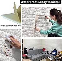 Vista 24 de 20 paneles de pared 3D plateados, cobertura de 29 pies cuadrados, adhesivo imprimible con paneles de pared de espuma de polietileno autoadhesivos