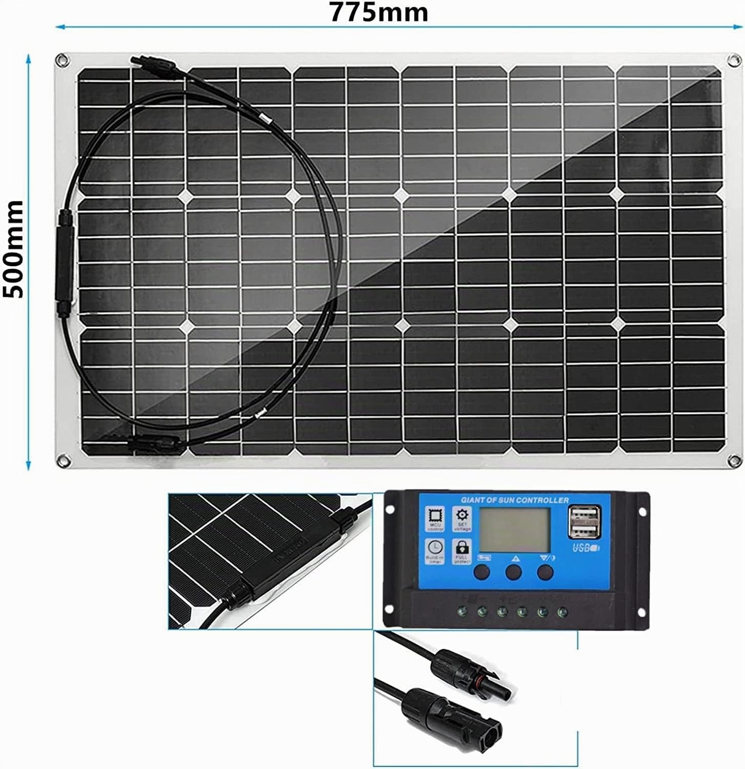 600W Pannello Solare, Modulo Fotovoltaico Monocristallino Ad Alta Efficienza, Centrale Elettrica Portatile, Pannello Solare Monocristallino Per Roulotte Camper