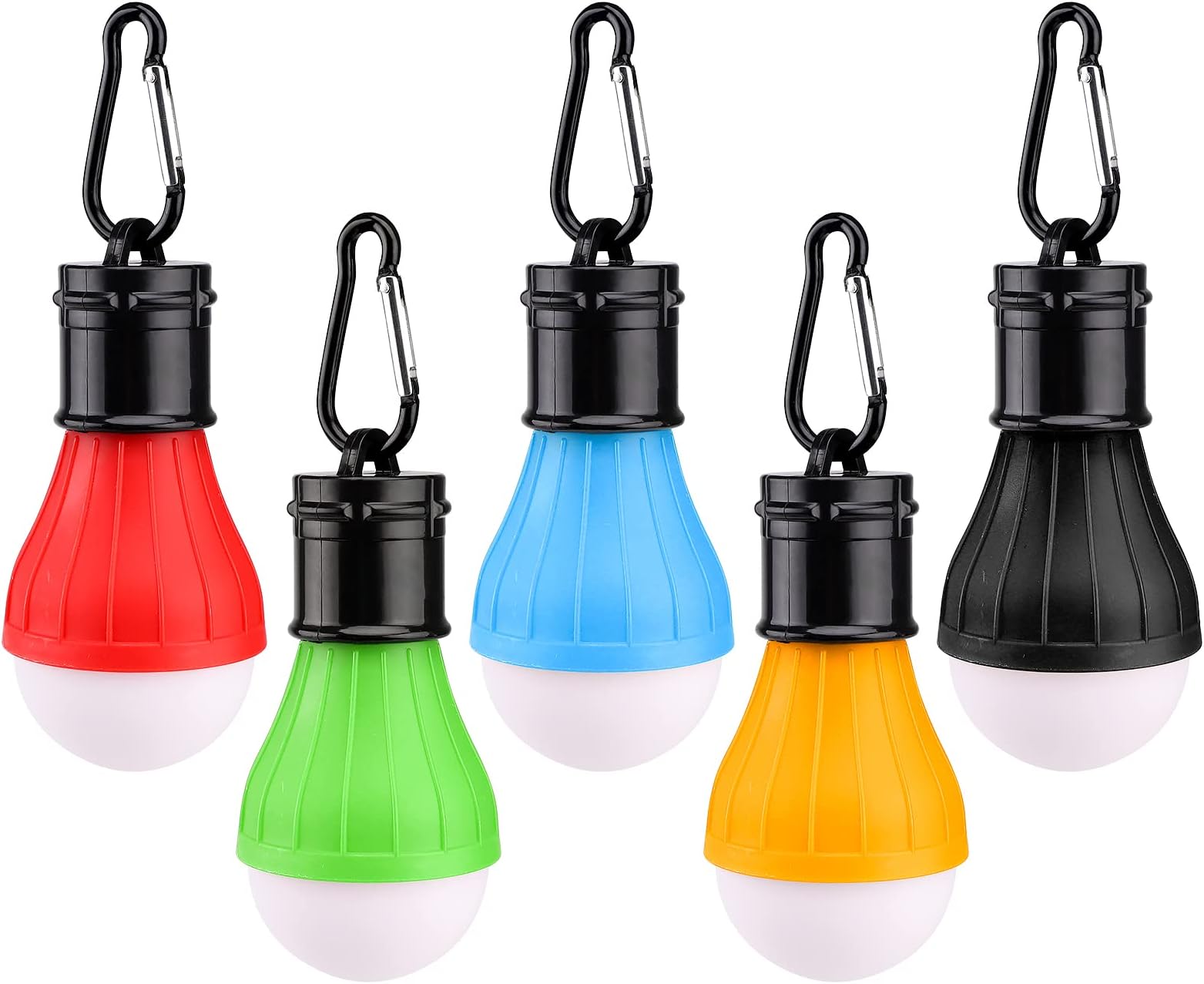 5 Pcs Camping Lights LED Tent Lights with Carabiner Clips Outdoor Mini Camping Lantern Portable LED Tent Lantern Lamp 3 Lighting Modes Hanging Light Waterproof Emergency Camping SOS Signal Light