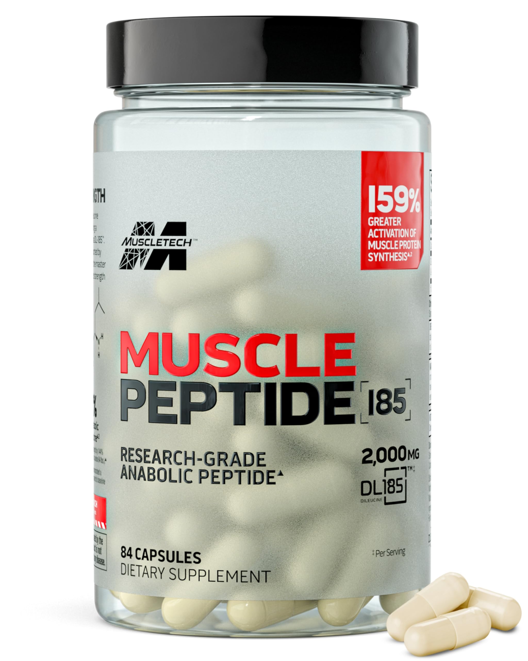MuscleTech Peptide DL-185, Peptides Pills - Workout Supplement, 84 Capsules