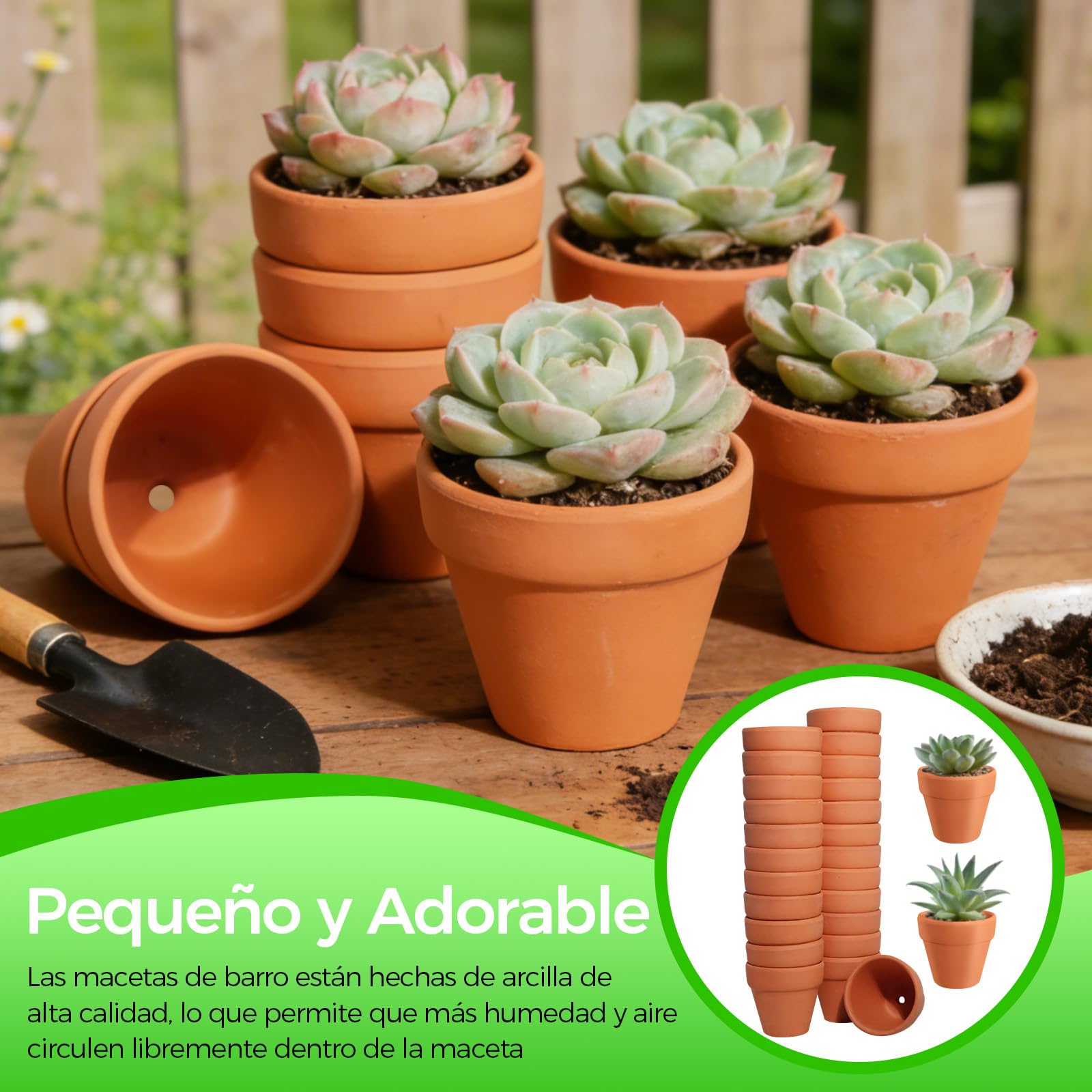 Valyrane Pack de 24 Macetas de Terracota de 5,5 cm con Agujero de Drenaje, Pequeñas Macetas Reutilizables para Suculentas, Cactus y Flores, Ideales para Manualidades en el Hogar y la Oficina — view 6