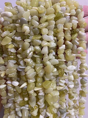 Miniatura 3 de Cuentas de piedras preciosas de jade de limón natural de 0.276-0.315 in, cristales curativos, pulseras de cintura, kit de collar, piedra irregular,