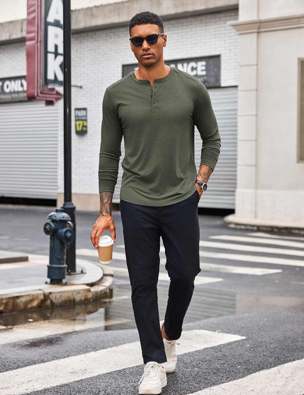 COOFANDY Men's Henley Shirts Long Sleeve T-Shirt Lightweight Fashion Casual Pullover Tee Shirt - Image 2