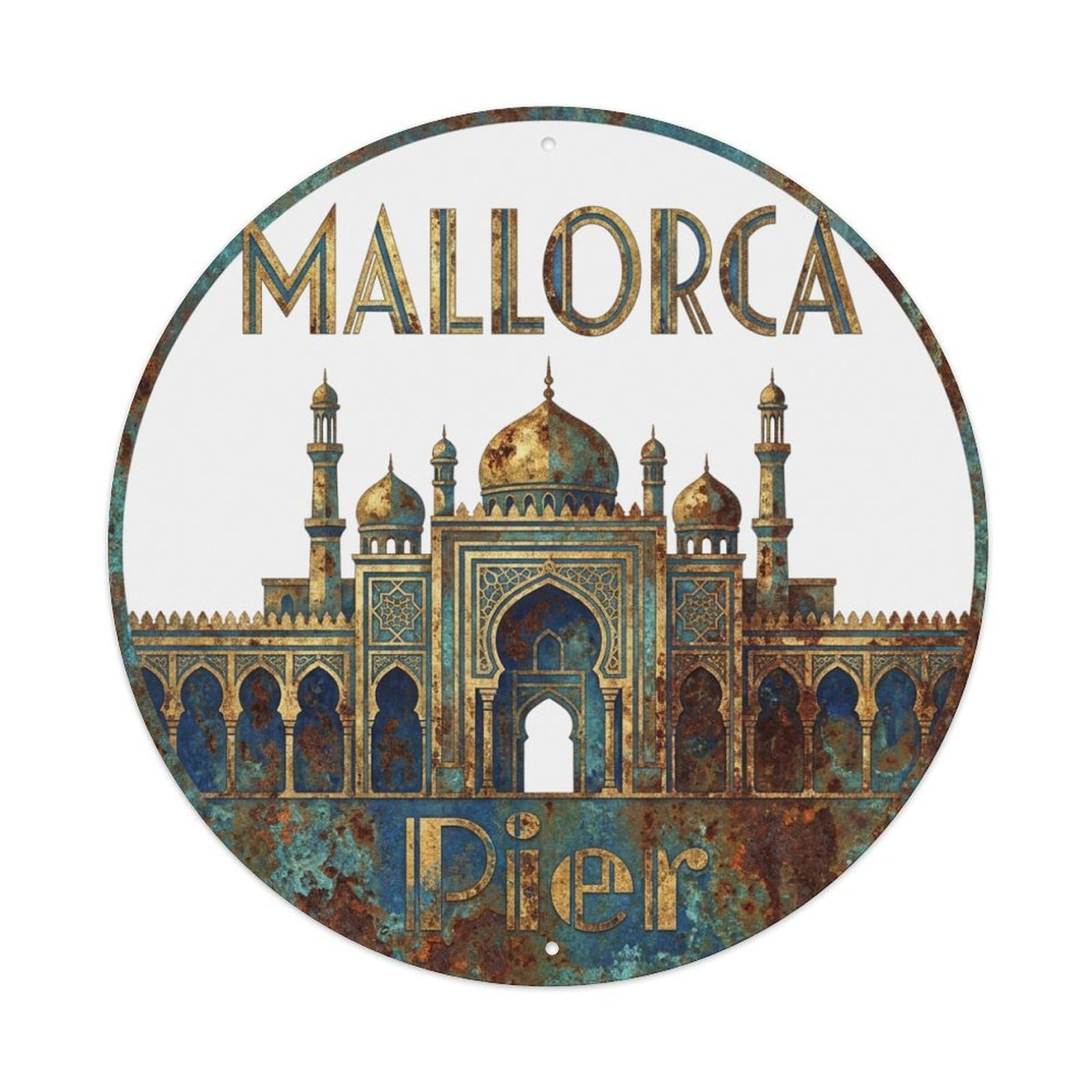 Tgrcjimh Style Metal Tin Sign Vintage Travel Mallorca Spain History