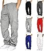 Fleece Sweatpants Men Casual Loose Fit Drawstring Waist Joggers with Pockets Athletic Open Bottom Sweatpants